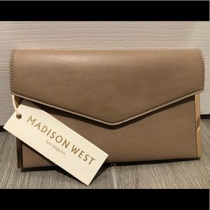 Madison West Taupe Clutch Purse